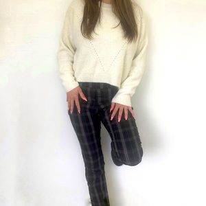 Margaret M Slimming Front Plaid Pants Size Small